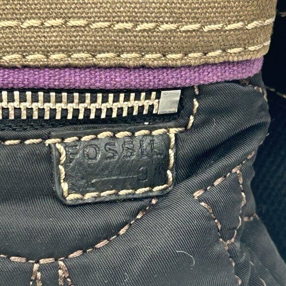 VTG FOSSIL Key-Per ZB4422 Quilted Floral Crossbody Bag Canvas Trim 10" - Picture 3 of 16